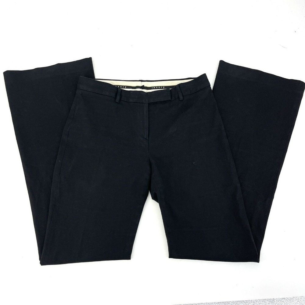 Size 4 THEORY Women's Black Casual Flare Pants